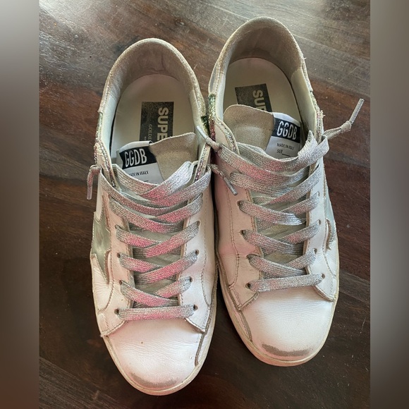 Golden Goose Glittery Silver Sneakers - Picture 2 of 9
